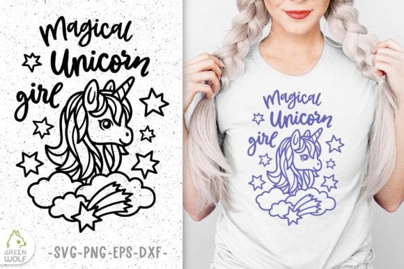 Magical Unicorn Girl SVG: Crafts & Graphics for Handmade Brands